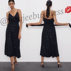 ZARA BNWT Polka Dot Jacquard Dress